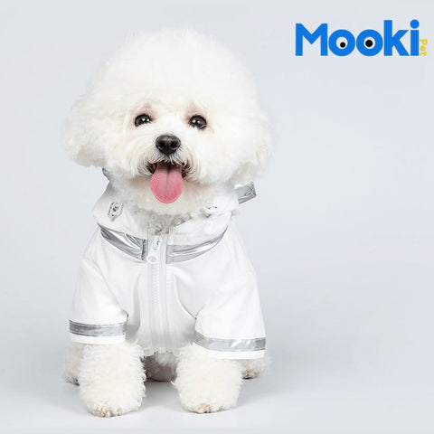 MOOKI Space Raincoat - White - Pets Villa