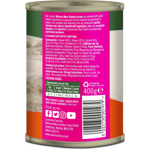 NATURES MENU Cans Chicken with Salmon - Pets Villa