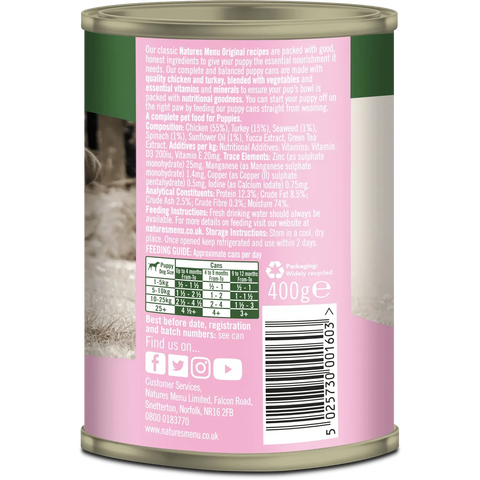 NATURES MENU Cans Junior Chicken with Turkey - Pets Villa