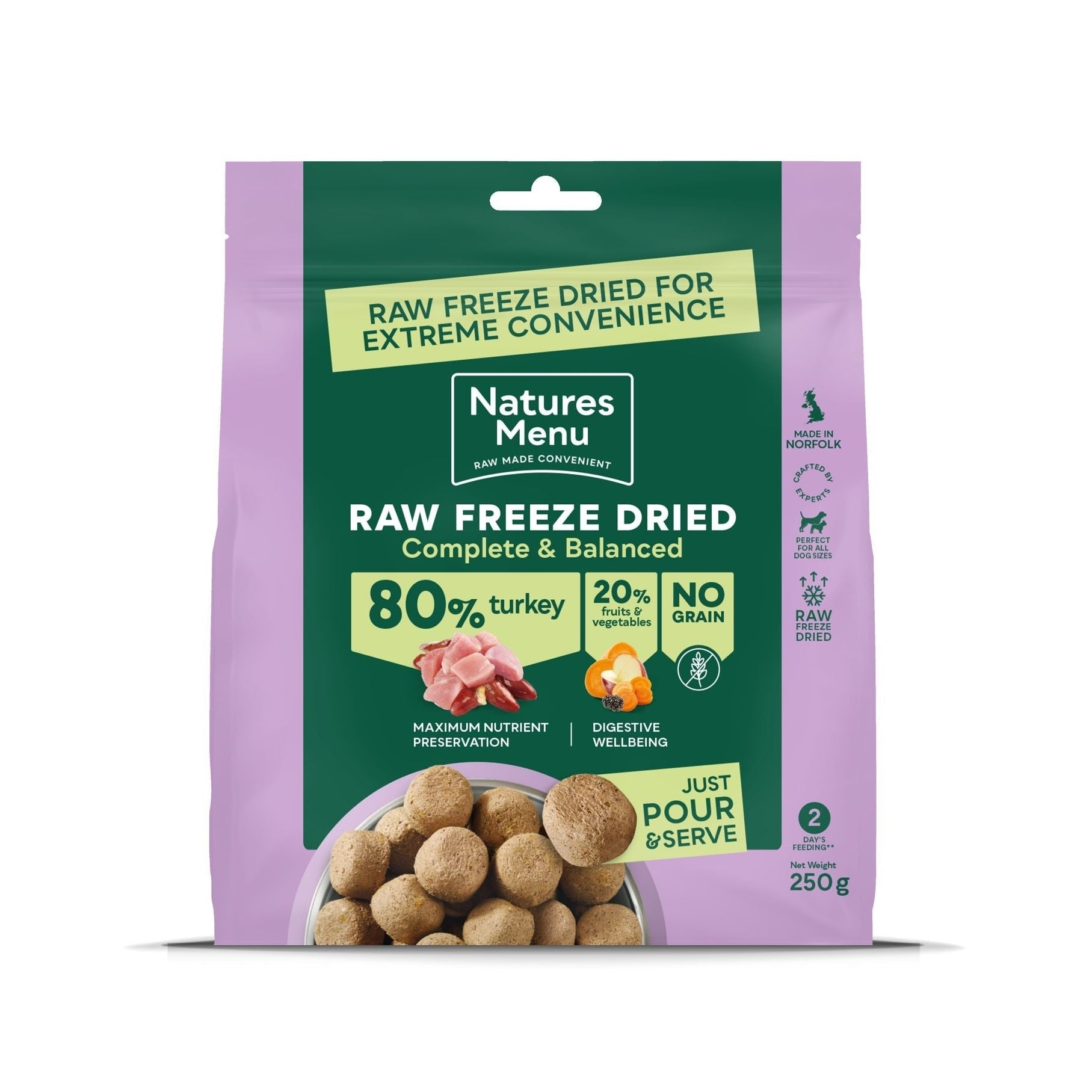 NATURES MENU Complete & Balanced 80/20 Freeze Dried Turkey