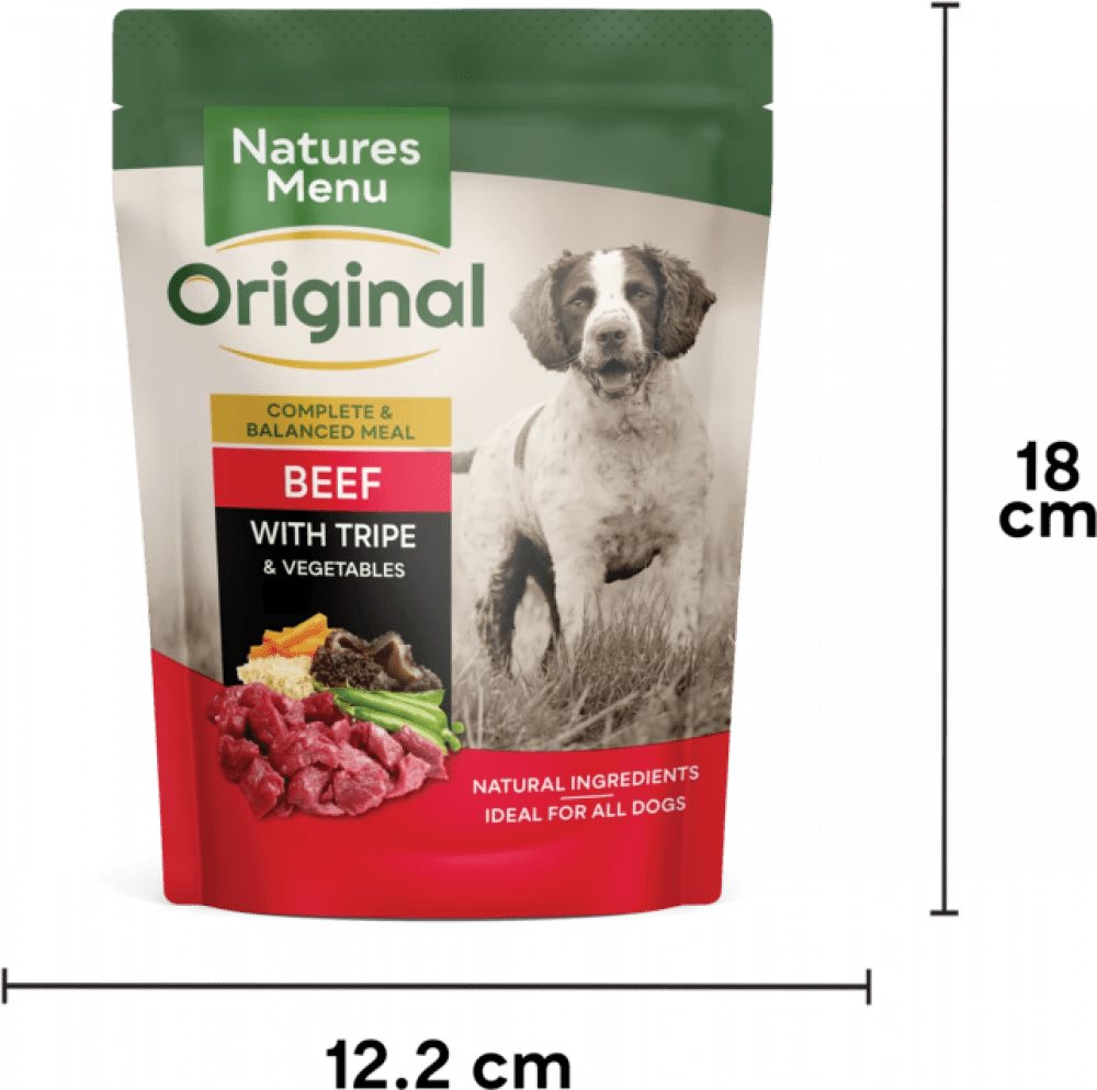 NATURES MENU Dog Pouches Beef with Tripe For Adult Dogs - Pets Villa