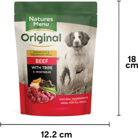 NATURES MENU Dog Pouches Beef with Tripe For Adult Dogs - Pets Villa