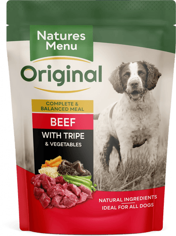 NATURES MENU Dog Pouches Beef with Tripe For Adult Dogs - Pets Villa