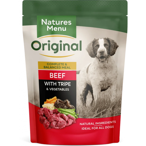 NATURES MENU Dog Pouches Beef with Tripe For Adult Dogs - Pets Villa