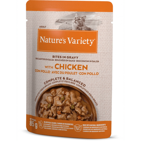 NATURE'S VARIETY Bites in Gravy with Chicken 85g - Pets Villa