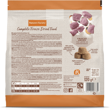 NATURE'S VARIETY Complete Freeze Dried Food Lamb 120g
