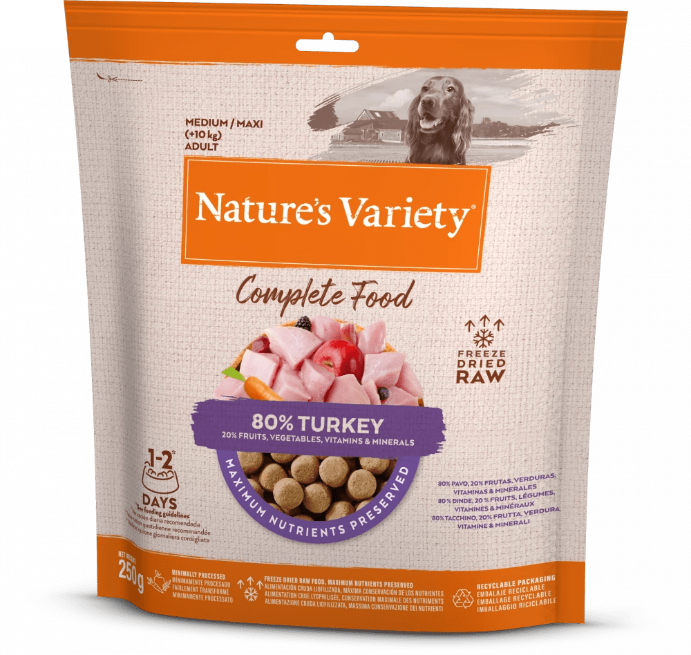 NATURE'S VARIETY Complete Freeze Dried Food Turkey For Adult Dogs 250g - Pets Villa