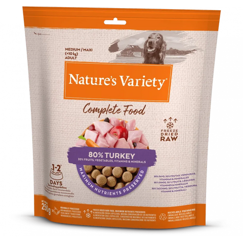 NATURE'S VARIETY Complete Freeze Dried Food Turkey For Adult Dogs 250g - Pets Villa