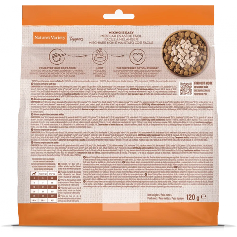 NATURE'S VARIETY Freeze Dried Food Beef Toppers For Adult Dogs 120g - Pets Villa