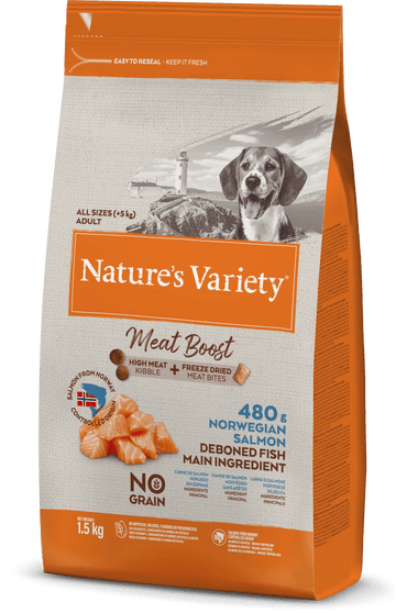 NATURE'S VARIETY Meat Boost Norwegian Salmon for Adult Dogs