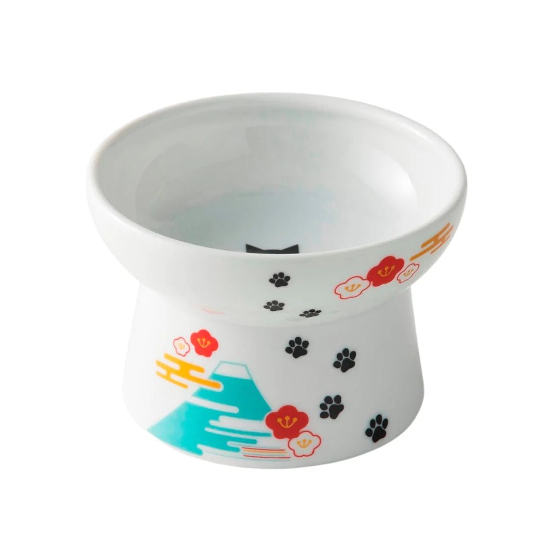 NECOICHI Raised Cat Food Bowl (Fuji Limited Edition) - Pets Villa