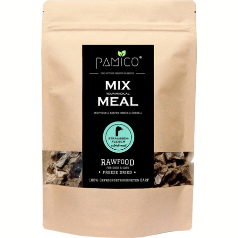 PAMICO - Mix Meal Ostrich Meat Freeze-dried 120g - Pets Villa