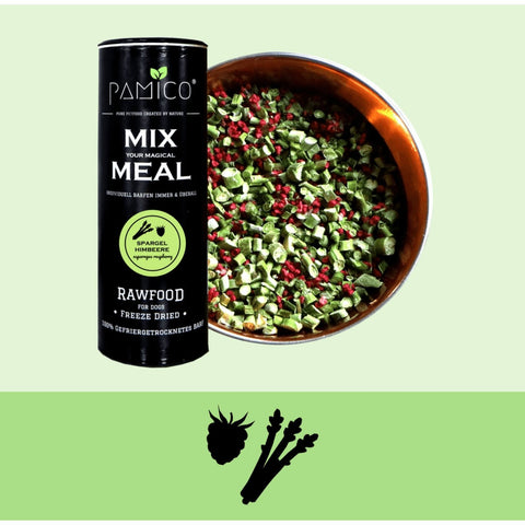 PAMICO - Mix Meal Veggie Light Green Asparagus & Raspberry Freeze Dried 80g - Pets Villa