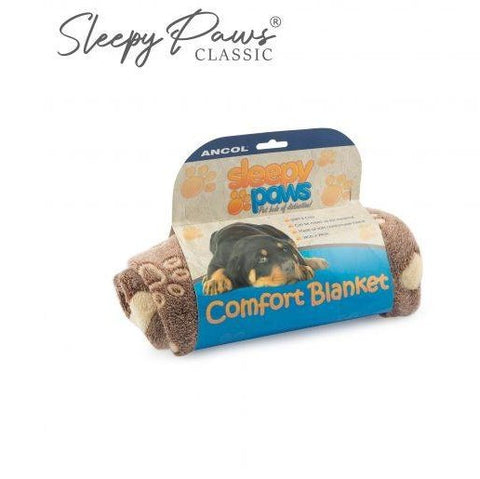 Paw-Print Blanket in Dog Bed – Warm & Comfy Setup