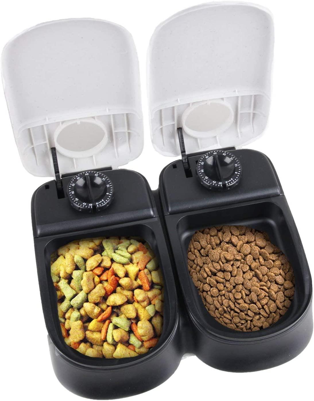 PAWISE Automatic Pet Feeder 2-Meal Automatic Food for Dogs Cats - Pets Villa