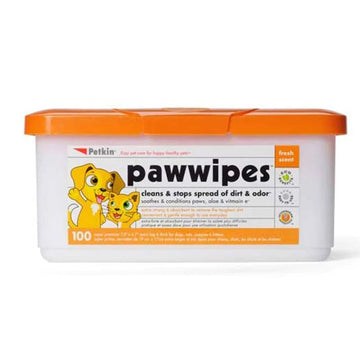 PETKIN Pawwipes with Paw Balm Protectant for Cats & Dogs 100 Pcs - Pets Villa