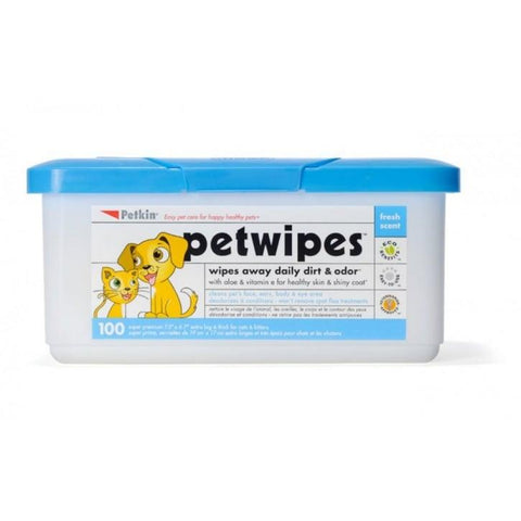 PETKIN Pet Wipes Pack of 100 - Pets Villa