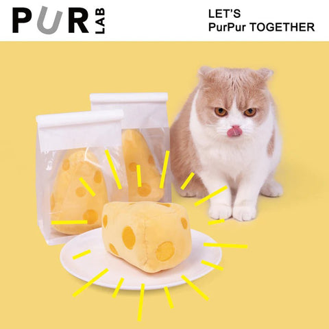 PURLAB Cheese Cat Toy With Catnip - Pets Villa