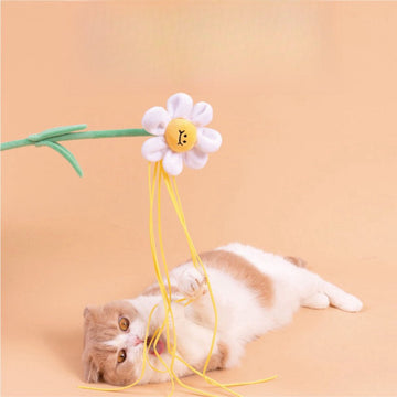 PURLAB Flower Cat Teaser with Catnip and Bell