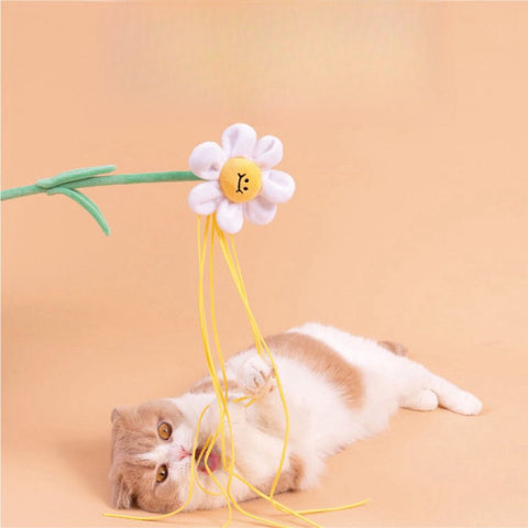 PURLAB Flower Cat Teaser with Catnip and Bell - Pets Villa