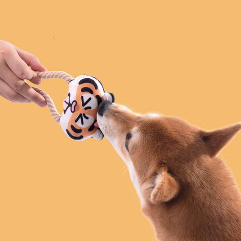 PURLAB Tiger Rope Squeaky Toy - Pets Villa