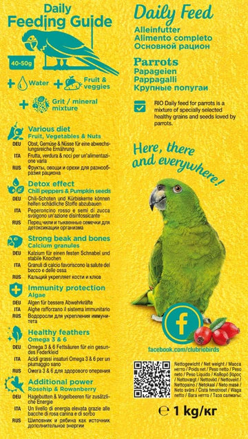 RIO Daily Feed Parrot Food 1kg - Pets Villa