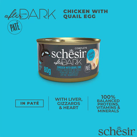 SCHESIR After Dark - Chicken with Quail Egg Pate 80g - Pets Villa