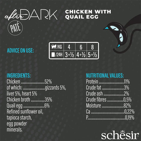 SCHESIR After Dark - Chicken with Quail Egg Pate 80g - Pets Villa