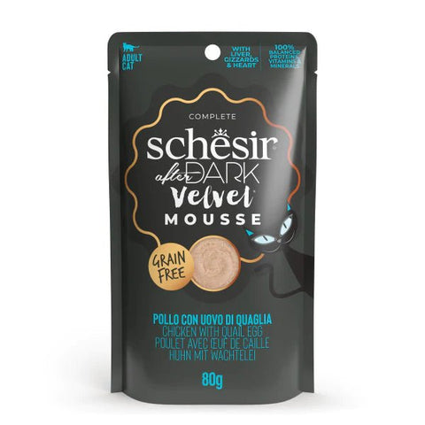 SCHESIR After Dark Velvet Chicken with Quail Egg Mousse 80g - Pets Villa