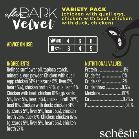 SCHESIR After Dark Velvet Mousse Multipack (12x80g) - Pets Villa