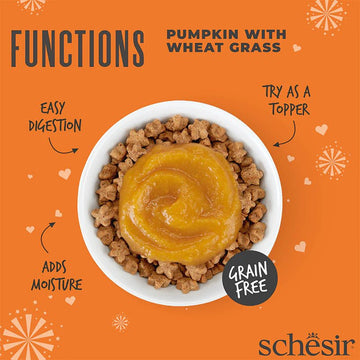 SCHESIR Functions Pumpkin with Wheat Grass Digestive Topper 40g - Pets Villa