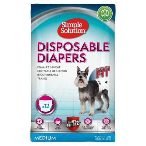 SIMPLE SOLUTION Disposable Diapers 12pks - Pets Villa