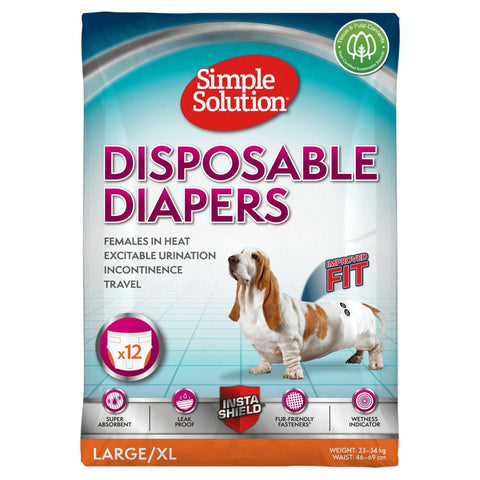 SIMPLE SOLUTION Disposable Diapers 12pks - Pets Villa