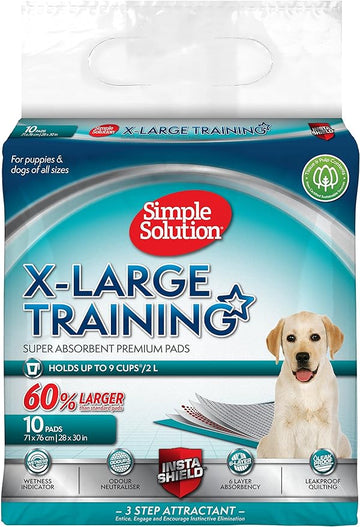 SIMPLE SOLUTION Extra-Large Dog Training Pads 10 Pads - Pets Villa