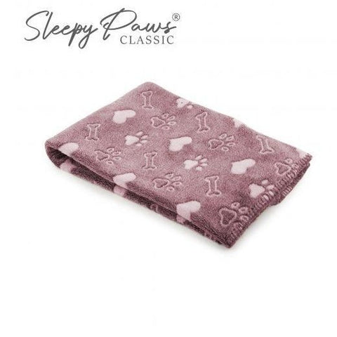 Paw-Print Soft Fleece Pet Blanket – 74x74cm, Washable & Cosy