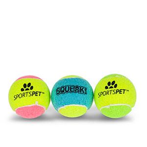 SPORTSPET Single Squeak Tennis Balls - Pets Villa