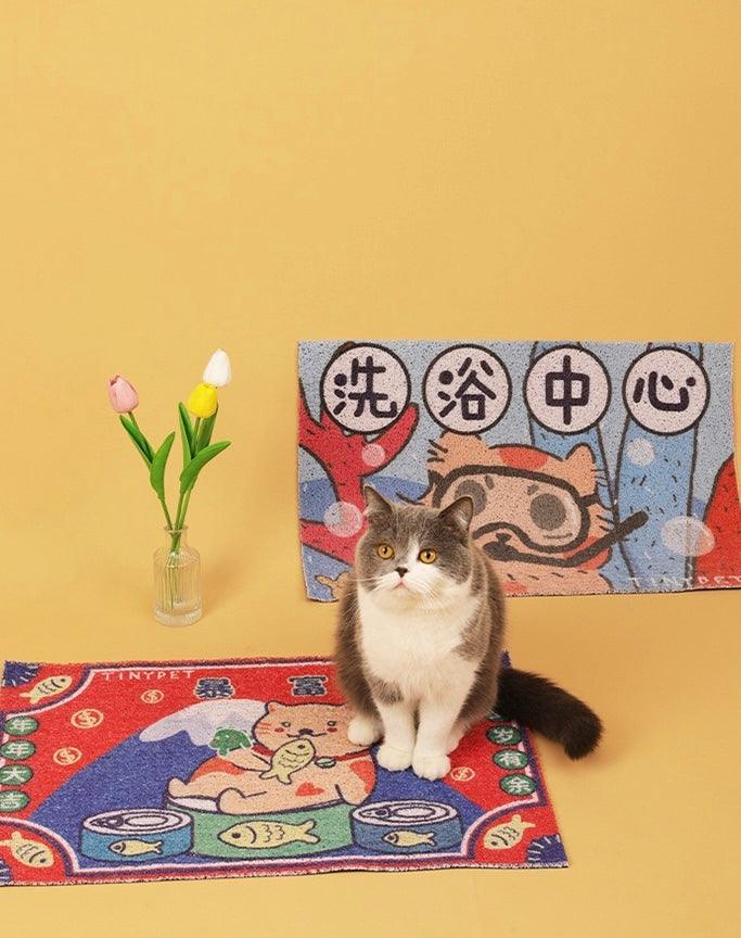 TINYPET Get Rich Overnight / Lucky Place / Shower Room Cat Mat - Pets Villa