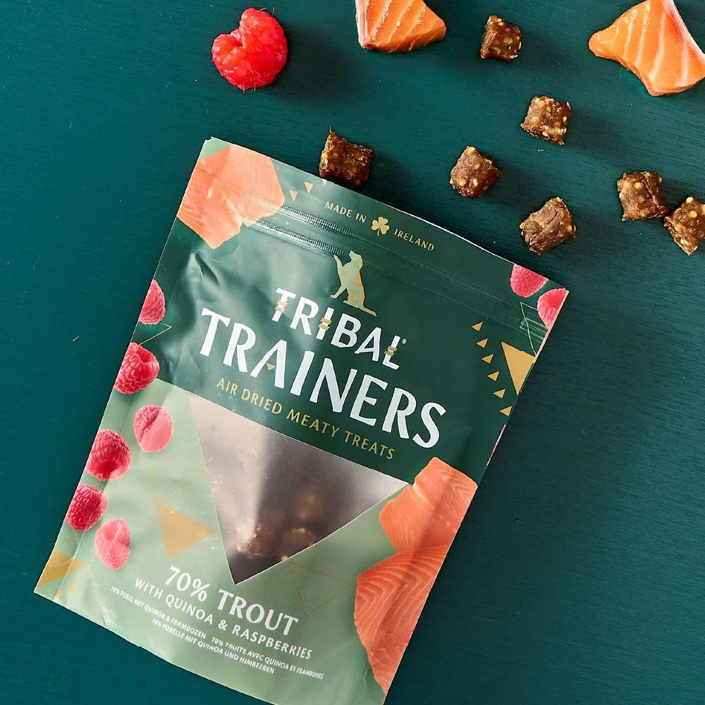 TRIBAL Trainers Trout with Quinoa & Raspberry Dog Treats 80g - Pets Villa