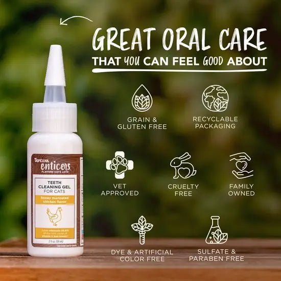 TROPICLEAN Enticers Teeth Cleaning Gel For Cats - Pets Villa