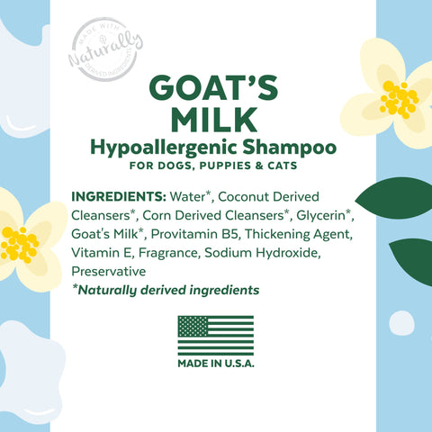 TROPICLEAN Hypoallergenic Shampoo Enriched with Goat's milk 473ml - Pets Villa