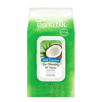 TROPICLEAN Mild Coconut Ear Cleaning Wipes for Dogs & Cats - Pets Villa