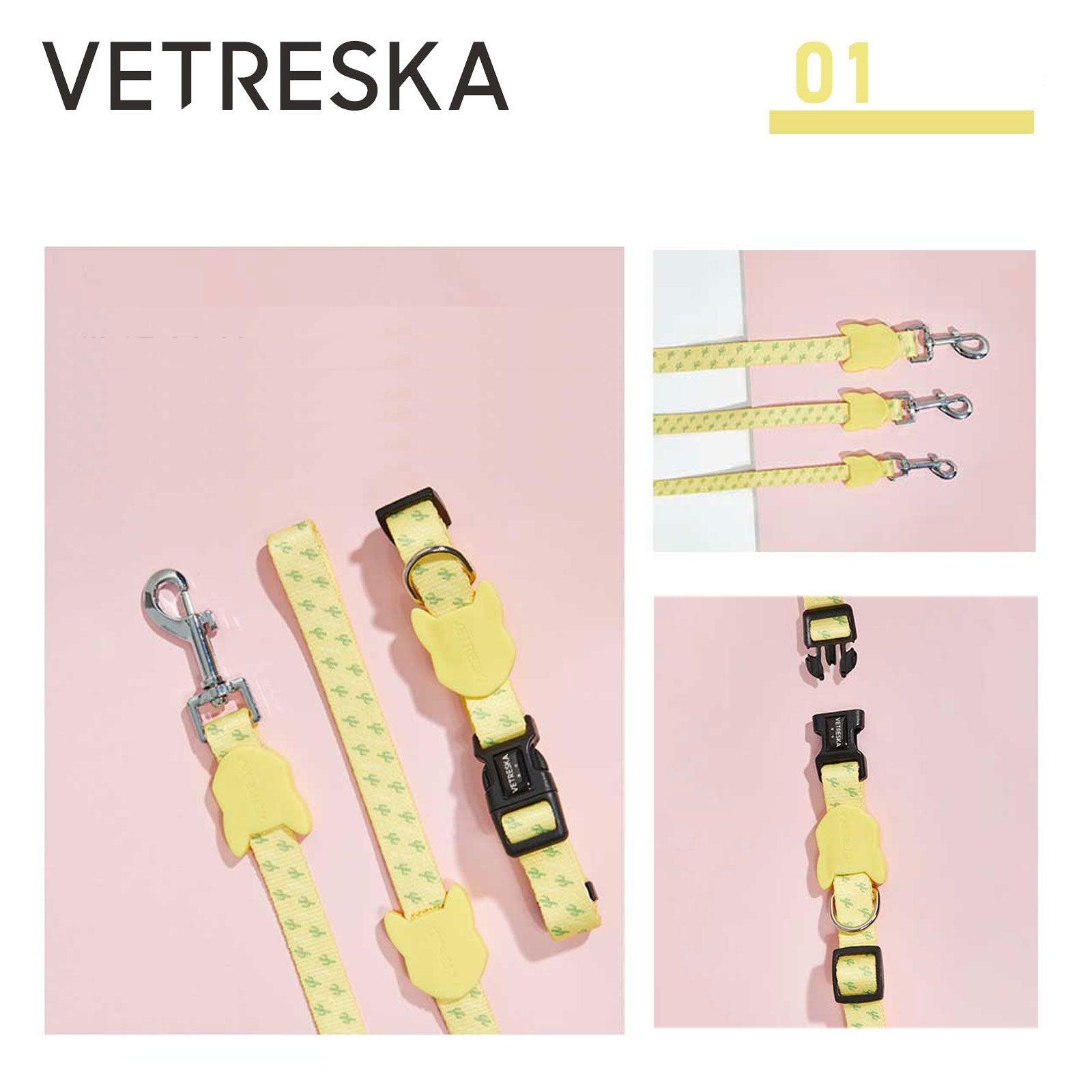 VETRESKA Dog Collar and Leash Set Yellow - Pets Villa