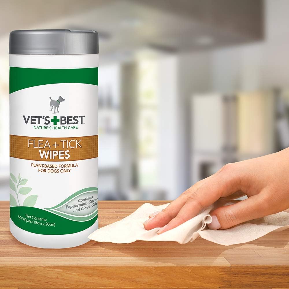 VET S BEST Flea and Tick Wipes for Dogs