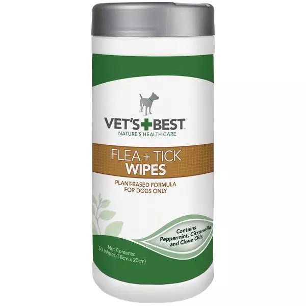 VET'S BEST Flea and Tick Wipes for Dogs - Pets Villa