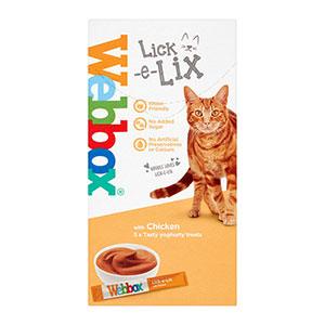 WEBBOX Cats Delight Lick-e-Lix Chicken Cat Treats 5 x 15g - Pets Villa