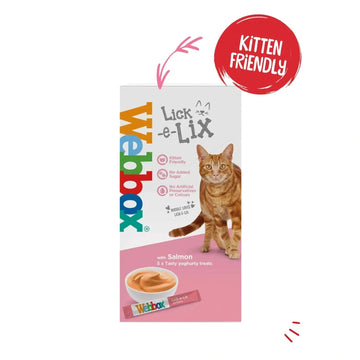 WEBBOX Cats Delight Lick-E-Lix Yoghurt Salmon Sachets Cat Treat 5 X 15G - Pets Villa