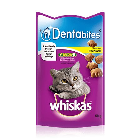 WHISKAS Dentabites Cat Treats with Chicken 50g - Pets Villa