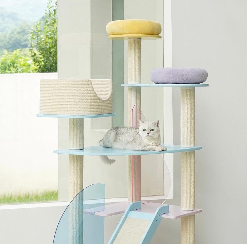 ZEZE 170cm Shapes Large Acrylics Cat Tree Climbing Frame - Pets Villa