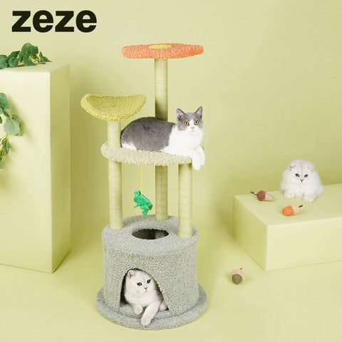 ZEZE Adora Flower Cat Tree - Pets Villa