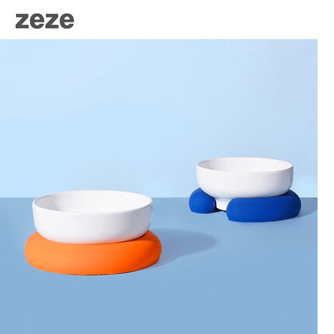 ZEZE Cerametic Bowls with Base - Pets Villa